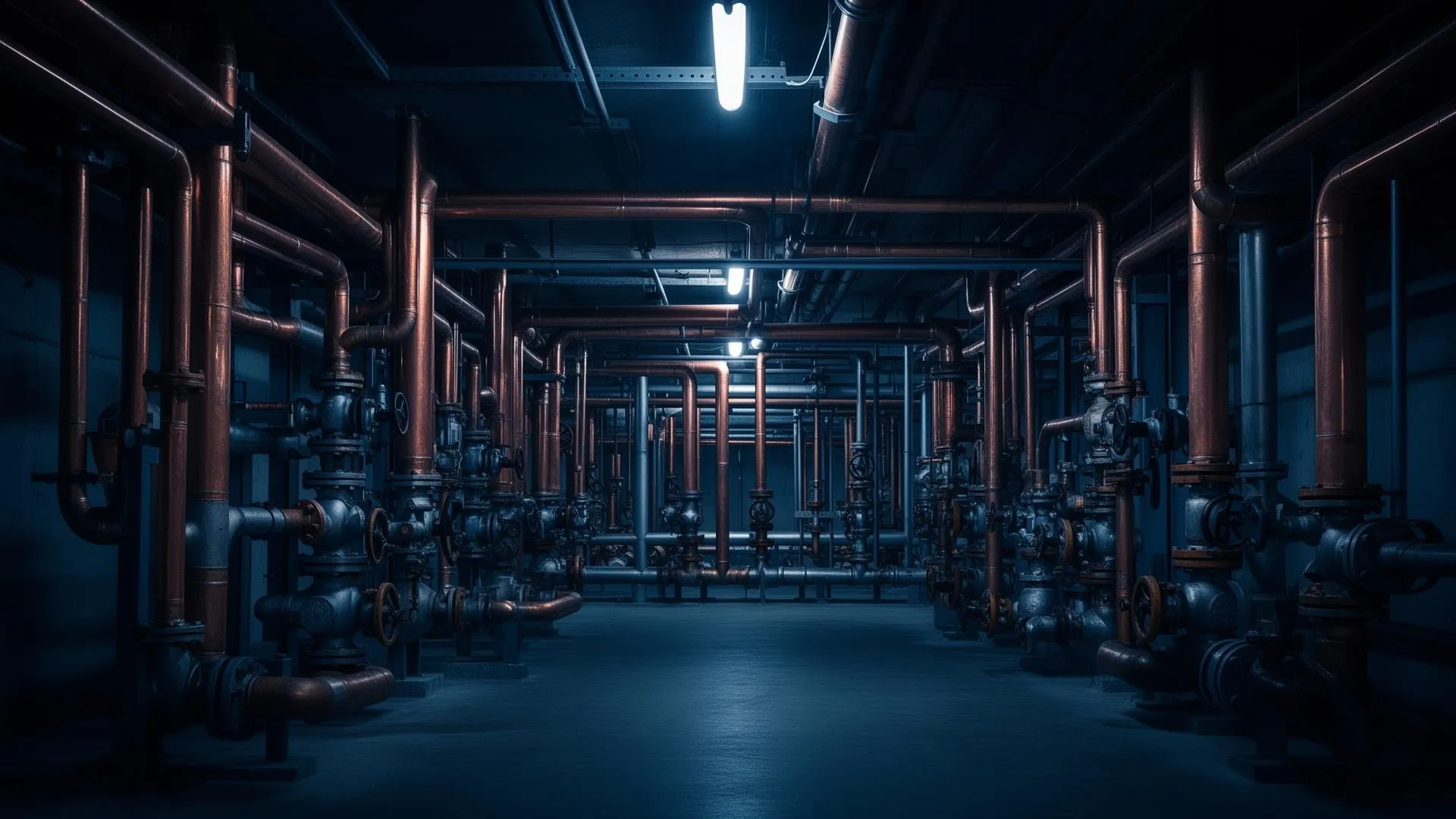 Verlegte Installationsleitungen für Gas, Wasser und Heizung